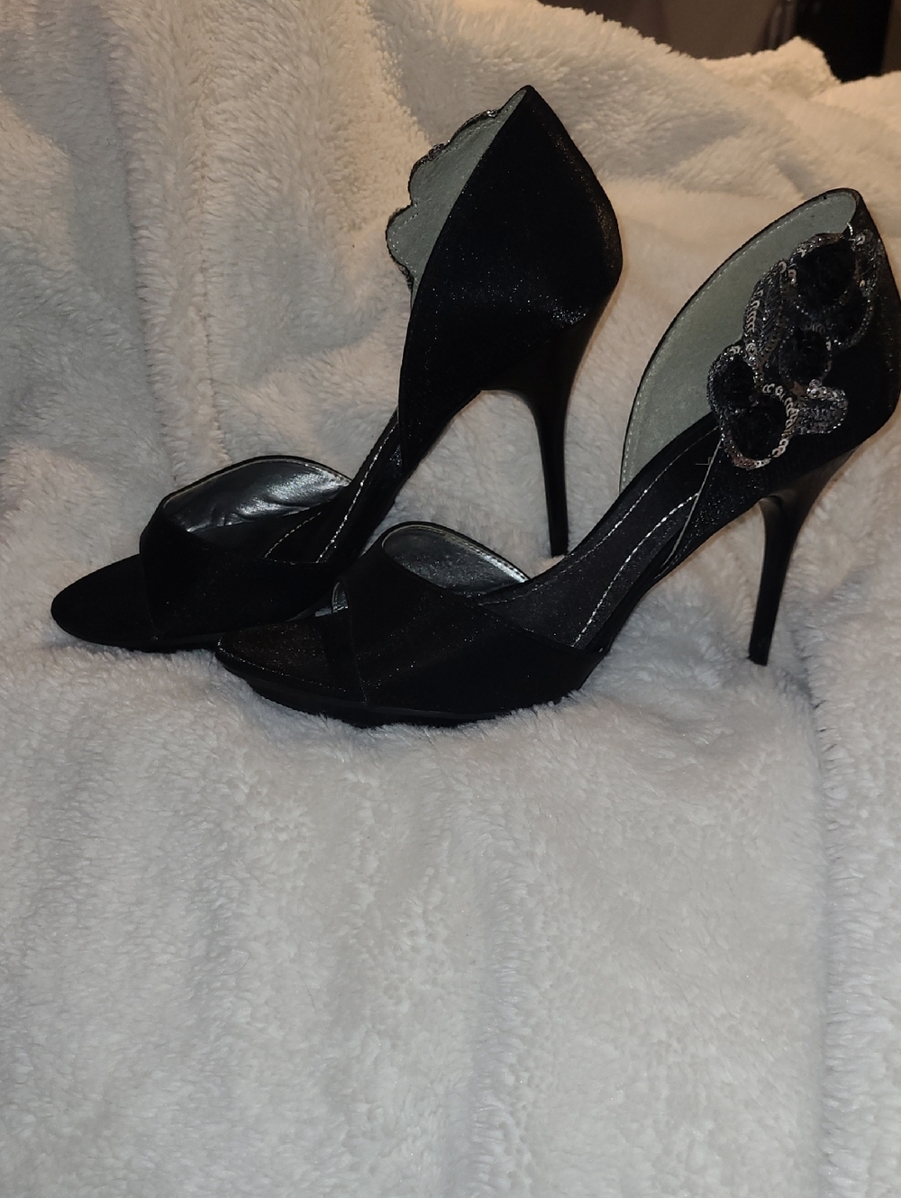 Black Women's Open-Toe High Heel Dress Pumps